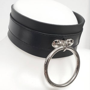 Black Leather Minimalist Gothic Choker