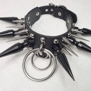 Leather "Hysteria" Large Spikes Gothic Choker