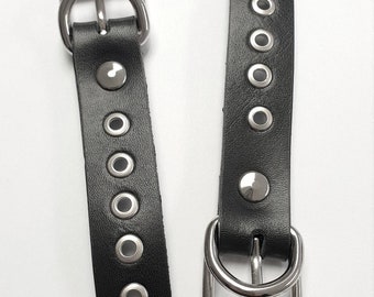 Set of two leather extensions for chokers or harnesses