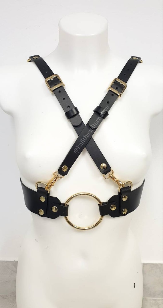 BLACK Gold Body Harness Belt NEW Multi Buckle Harness Belt - Black/Gold – La De Da main image 3
