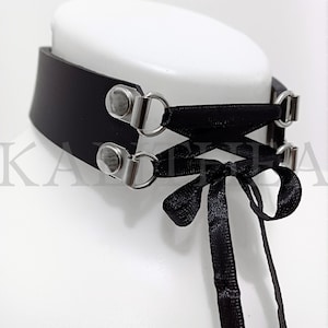 Gotycki Choker - Gorsetowy Choker Skórzany