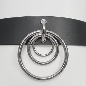 Midimalism Gothic Waist Belt - Black Leather Belt With Rings