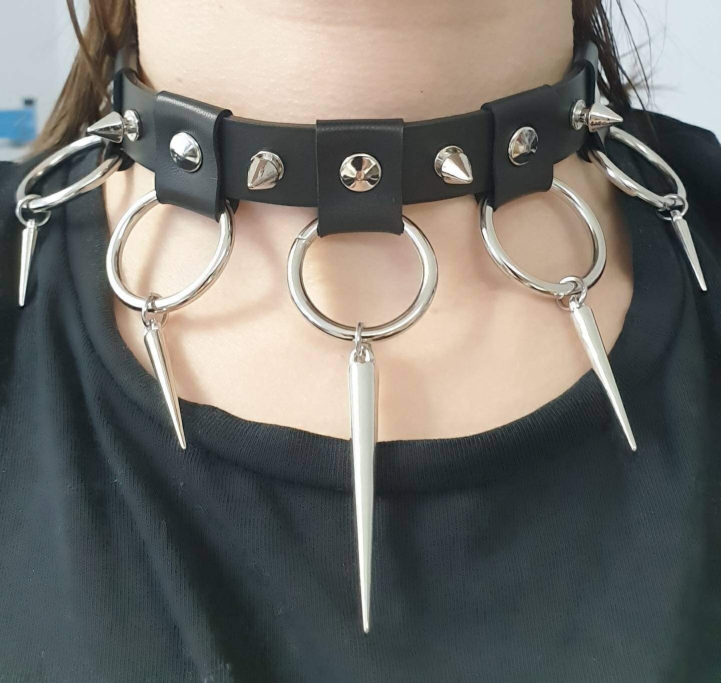 Zoestar Punk Leder-Choker Mit Spinnennetz-Design - Gothic Halsband Für Coole Style-Statements