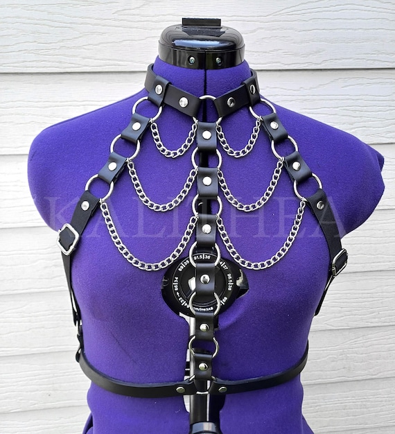 Black Leather Rib Cage Gothic Harness - Etsy