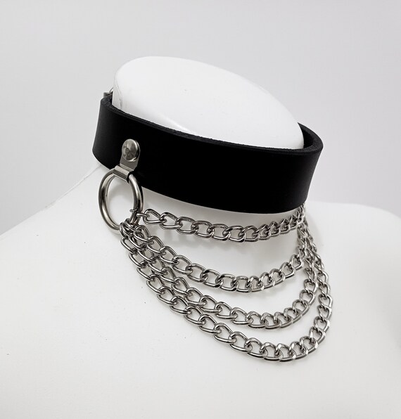 Collier Ras Du Cou En Métal Argenté Et Noir - Bijou Minimaliste - Neuf Sans Emballage