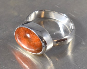 Red Turquoise Ring in Sterling Silver, Size 6.5, Ready to Ship