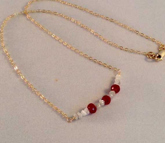 rough cut ruby necklace