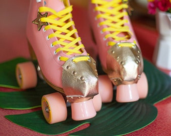 Protège-orteils métalliques en cuir écologique pour patins à roulettes