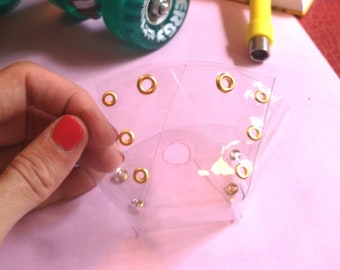 Transparent PVC Roller Skate Toe Guard with eyelets