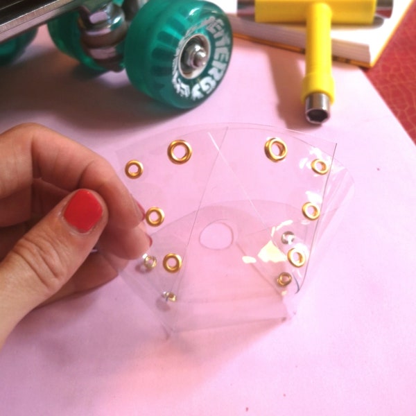 Transparent PVC Roller Skate Toe Guard with eyelets