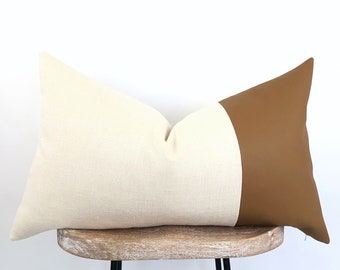 half leather pillow