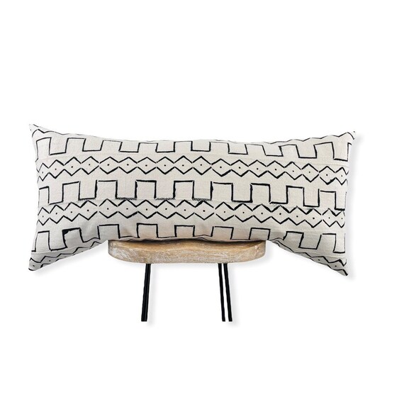 SALE! 14x36, 20X20 & 14x20 White Mud Cloth Long Lumbar Pillow | Stripes Are  Vertical