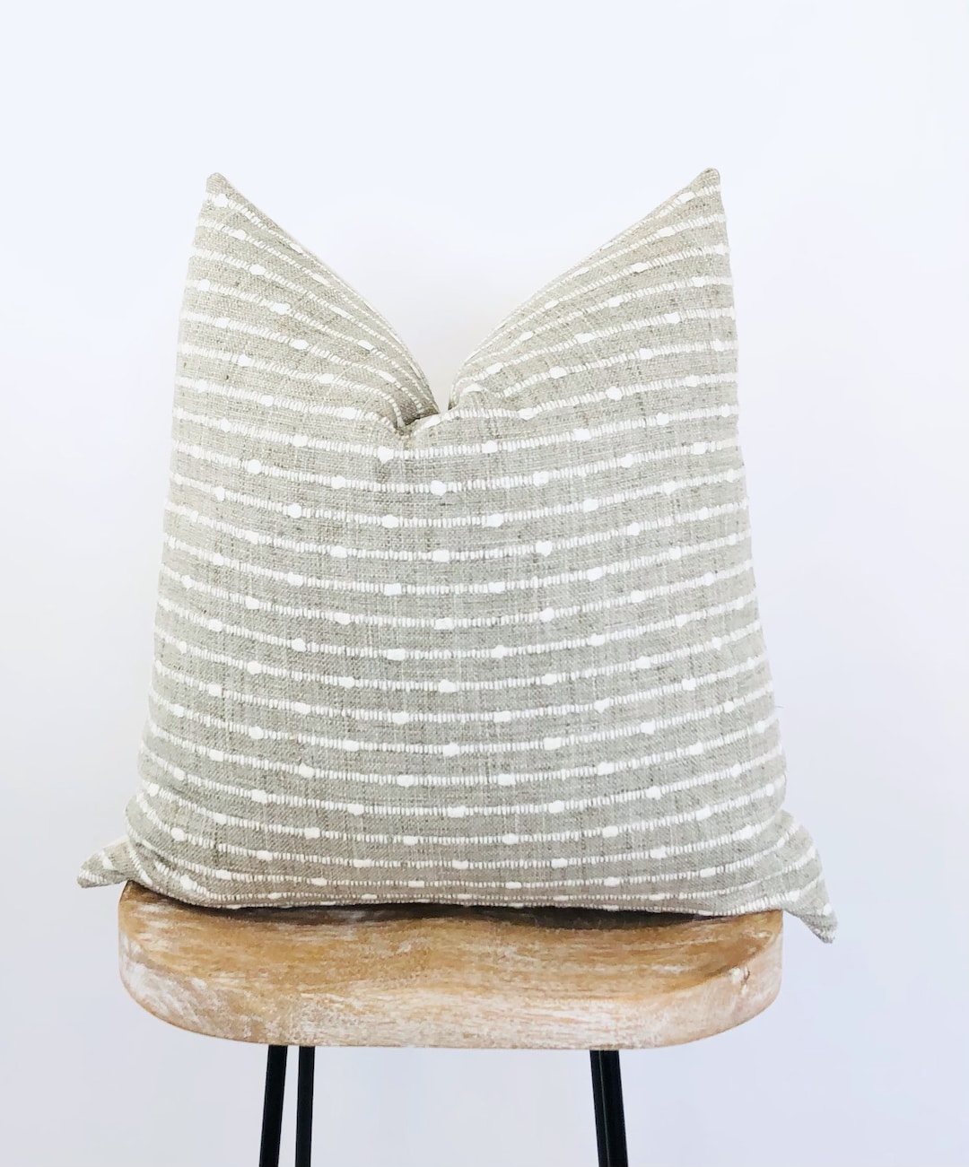 Gray Textured Farmhouse Pillow Covers, 20x20, 22x22 Light Grey & Cream