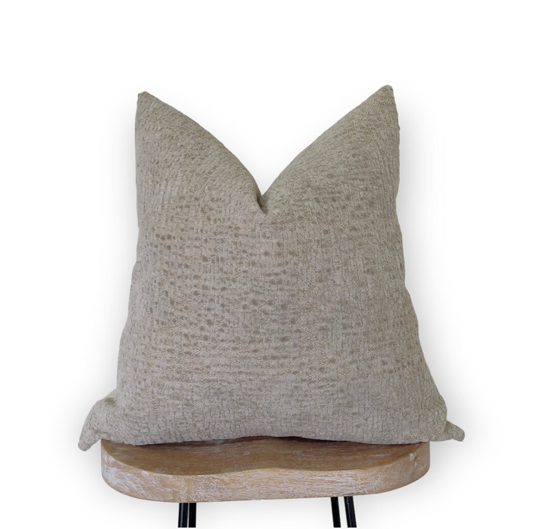 Gray Textured Pillow Covers Grey Chunky Weave 20x20 Pillow Etsy