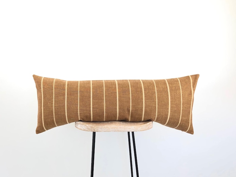 Brown Lumbar Pillow Covers Tobacco & Beige 14x48 Lumbar Etsy
