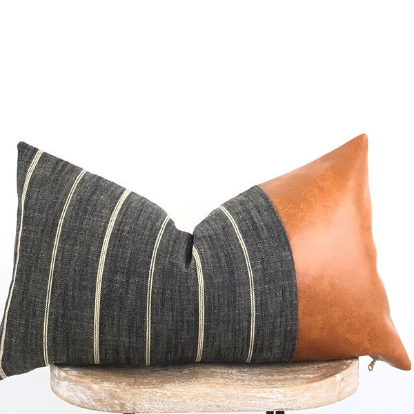 Faux Leather Pillow Etsy