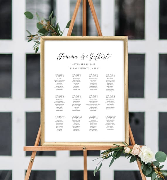 Guest Seating Chart Wedding