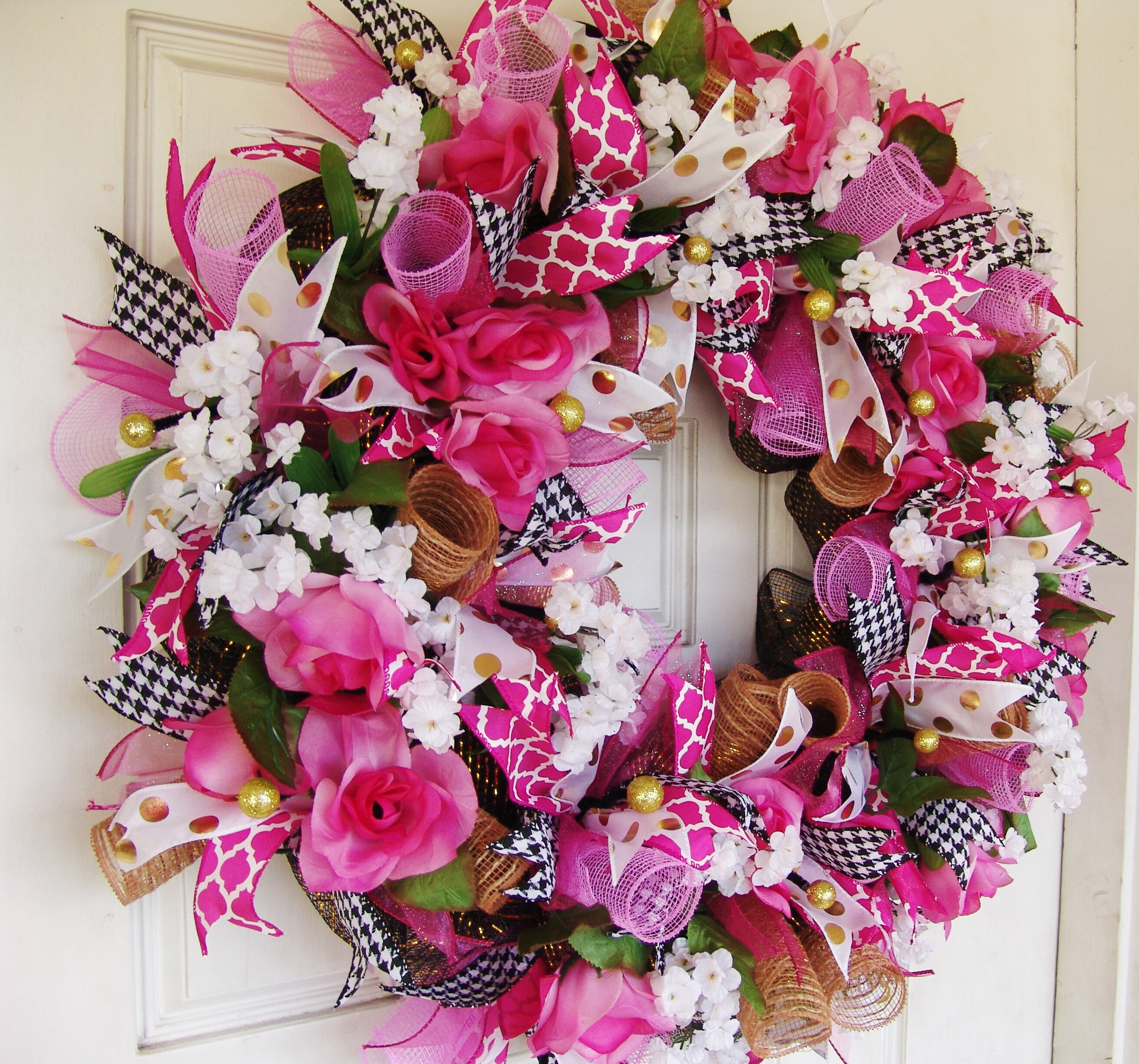 Xl Beautiful Romantic Valentine S Day Pink Floral Deco Etsy