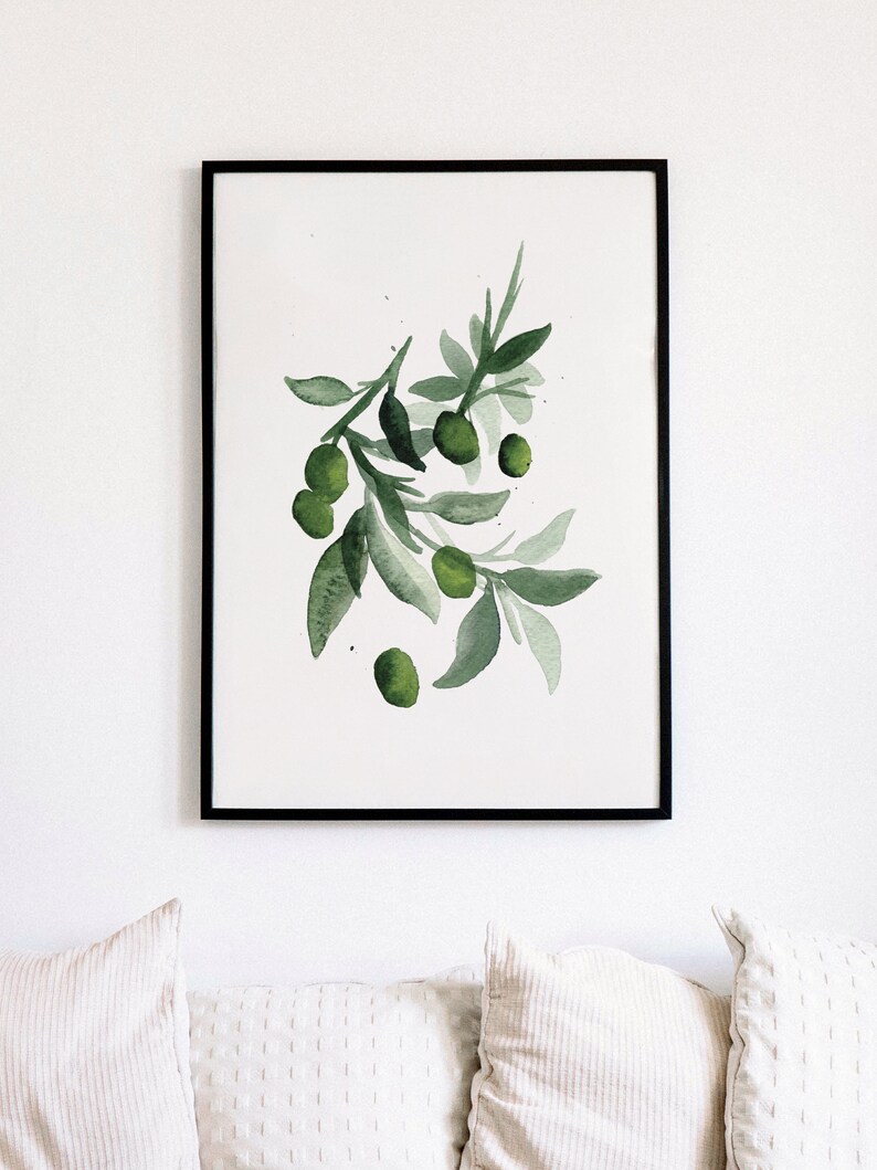Botanical Wall Art Watercolor Greenery Art Print Olive Etsy Canada