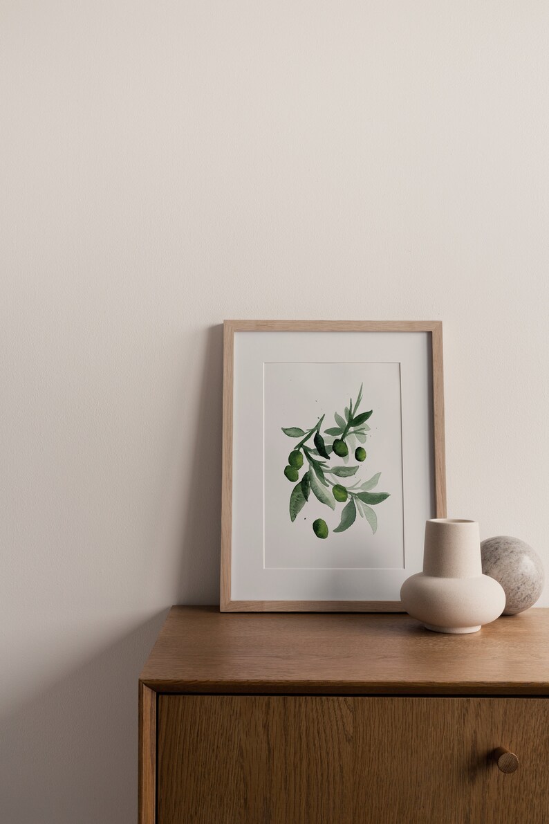 Botanical Wall Art Watercolor Greenery Art Print Olive Etsy Canada