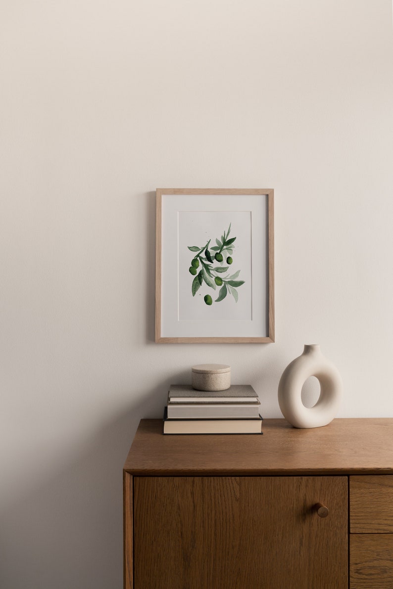 Botanical Wall Art Watercolor Greenery Art Print Olive Etsy Canada