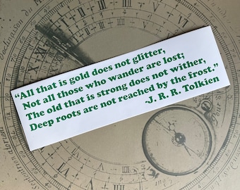 Tolkien Quote Sticker: "Not All Who Wander Are Lost" Car Decal