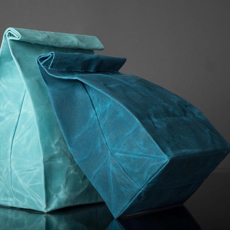 Bolsa de almuerzo de lona encerada, bolsa de almuerzo para el trabajo, bolsa de almuerzo reutilizable, bolsa de almuerzo ecológica, regalo hecho en Canadá teal