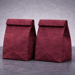 Waxed Canvas Lunch Bag, Bridesmaid gift, Reusable Lunch Sack, Minimalist Lunch Tote, Canadian Made burgundy