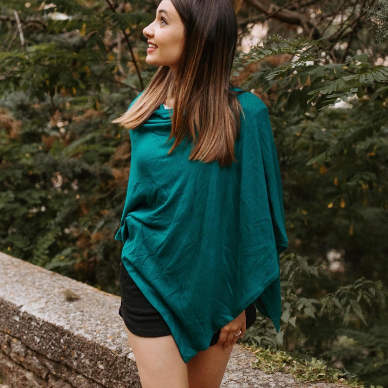 Poncho en tricot de coton modal | Papier de voyage léger | Couche écologique douce fabriquée au Canada image 7