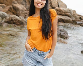 Minimalist Linen T-Shirt | Canadian-Made Eco Top | Soft Sustainable Wardrobe Basic