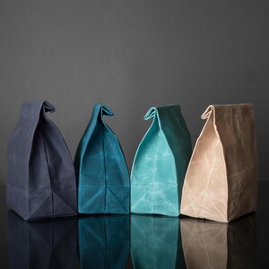 Bolsa de almuerzo de lona encerada, bolsa de almuerzo para el trabajo, bolsa de almuerzo reutilizable, bolsa de almuerzo ecológica, regalo hecho en Canadá turquoise