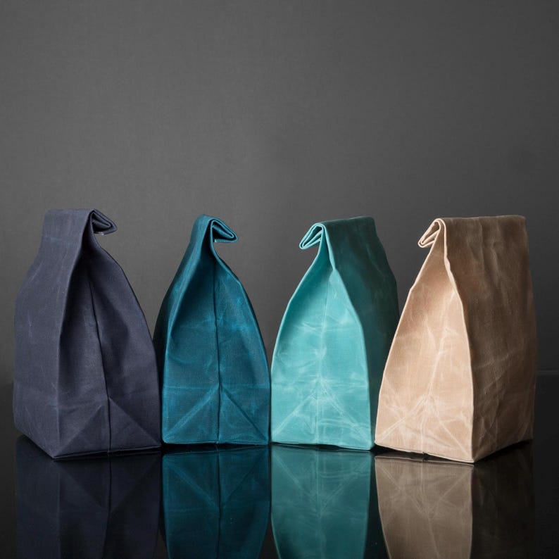 Bolsa de almuerzo de lona encerada, bolsa de almuerzo para el trabajo, bolsa de almuerzo reutilizable, bolsa de almuerzo ecológica, regalo hecho en Canadá turquoise