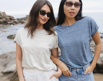 Linen Jersey Tee | Canadian-Made Eco Clothing | Lightweight Breathable Summer Top