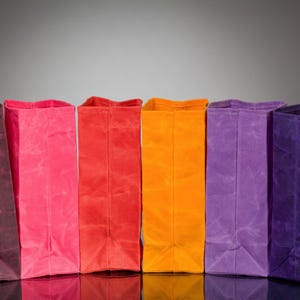 Waxed Canvas Lunch Bag, Bridesmaid gift, Reusable Lunch Sack, Minimalist Lunch Tote, Canadian Made orange