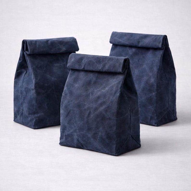 Bolsa de almuerzo de lona encerada, bolsa de almuerzo para el trabajo, bolsa de almuerzo reutilizable, bolsa de almuerzo ecológica, regalo hecho en Canadá navy
