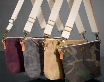 Canadian Waxed Canvas Purse | Handmade Shoulder Tote | Eco-Small-Batch Travel Bag