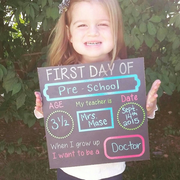 First Day Of School Chalkboard, 1st Day of School Sign, Back to School Chalkboard, Reusable
