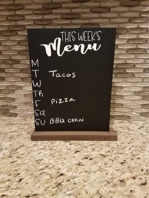 Chalkboard Menu Sign Kitchen Menu Meal Planning Kitchen Etsy