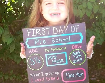 First Day Of School Sign, First Day Of School Chalkboard, Back To School Sign, Reusable Chalkboard, First Day Photo Prop