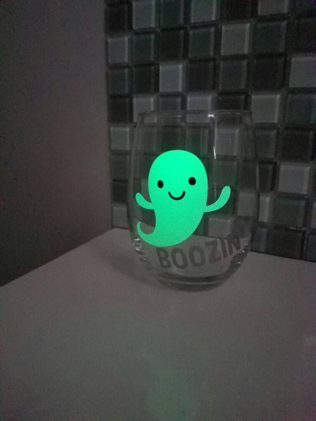 Halloween Wine Glass. Glow in the Dark Wine Glass Glow in the Etsy