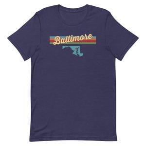 Baltimore Maryland Retro Style Karte Unisex T-Shirt Vintage Inspiriert 70er 80er Jahre Kundengerecht!