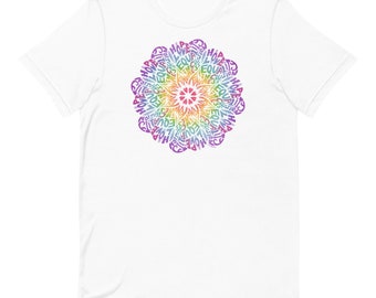 T-shirt unisexe mandala PEACE espoir, amour, égalité, inclusion, gentillesse et paix