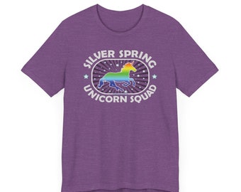 Silver Spring Maryland Unicorn Squad T-Shirt. Magical unicorn party rainbow tee. Adult unisex.