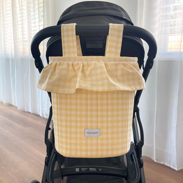 Handmade Stroller Bag | Stroller Basket with Drawstring Top | Stylish and Functional Baby Accessory