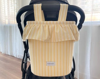 Handmade Stroller Bag | Stroller Basket with Drawstring Top | Stylish and Functional Baby Accessory