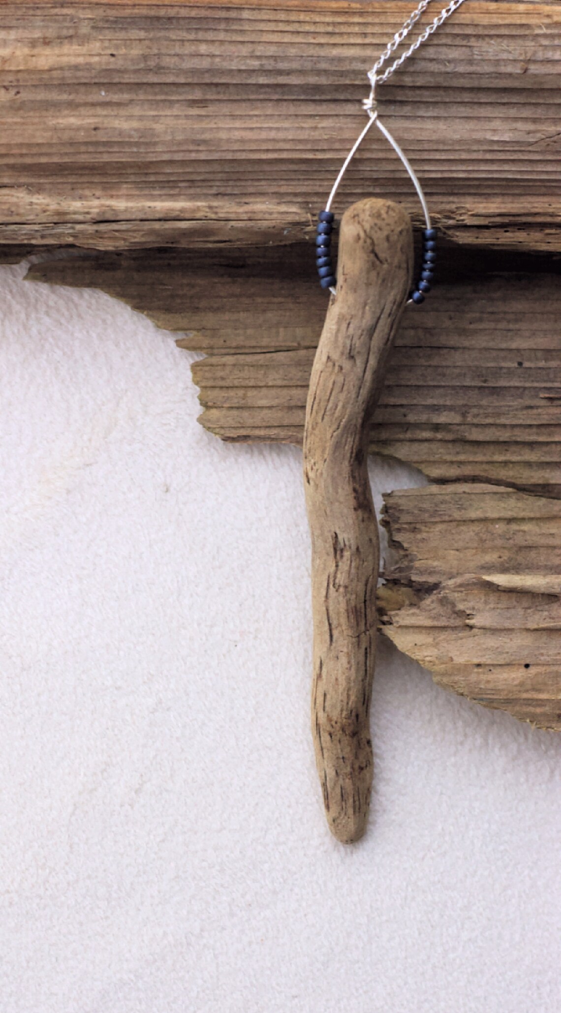 Driftwood Pendant Wood Jewelry Pendant Necklace Beaded Etsy