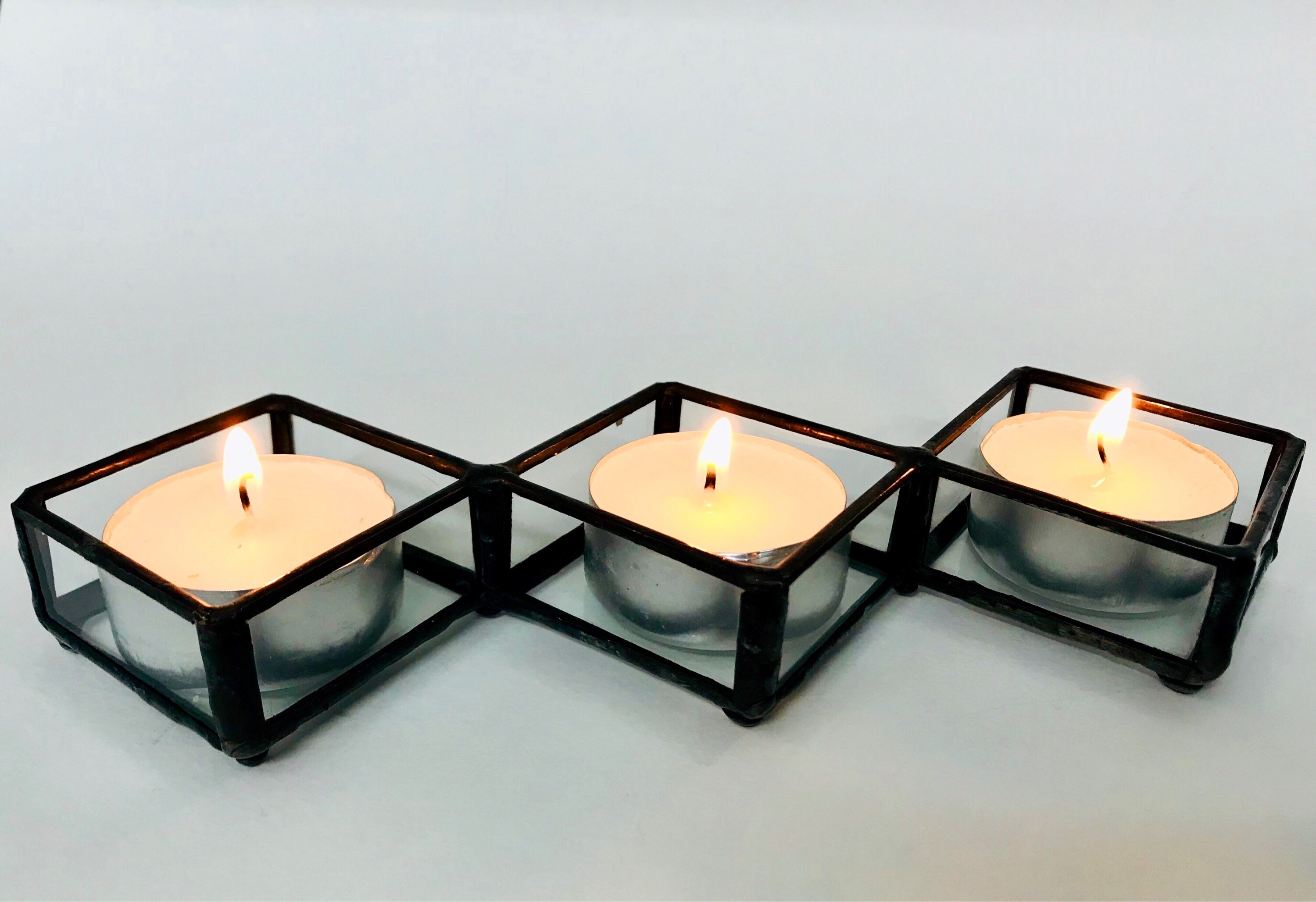 Geometric tealight holder wedding decoration candle trio Etsy
