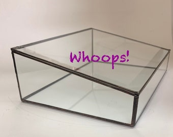 Whoops! Glass display case, Sloped glass box, jewellery box, jewellery case, glass box, minimalist design, photo box, artists box