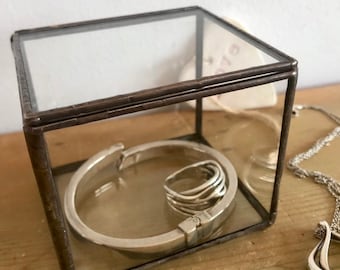 Boîte à bijoux, boîte en verre pour souvenirs et bibelots, petite boîte présentoir, décoration gothique pour la maison, boîte de présentation