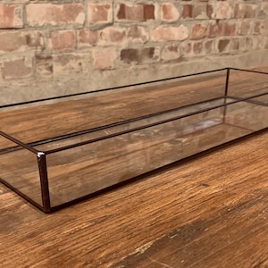 Large glass candle trough, glass candle box, table centrepiece, candle centrepiece, wedding decor, Christmas decor.